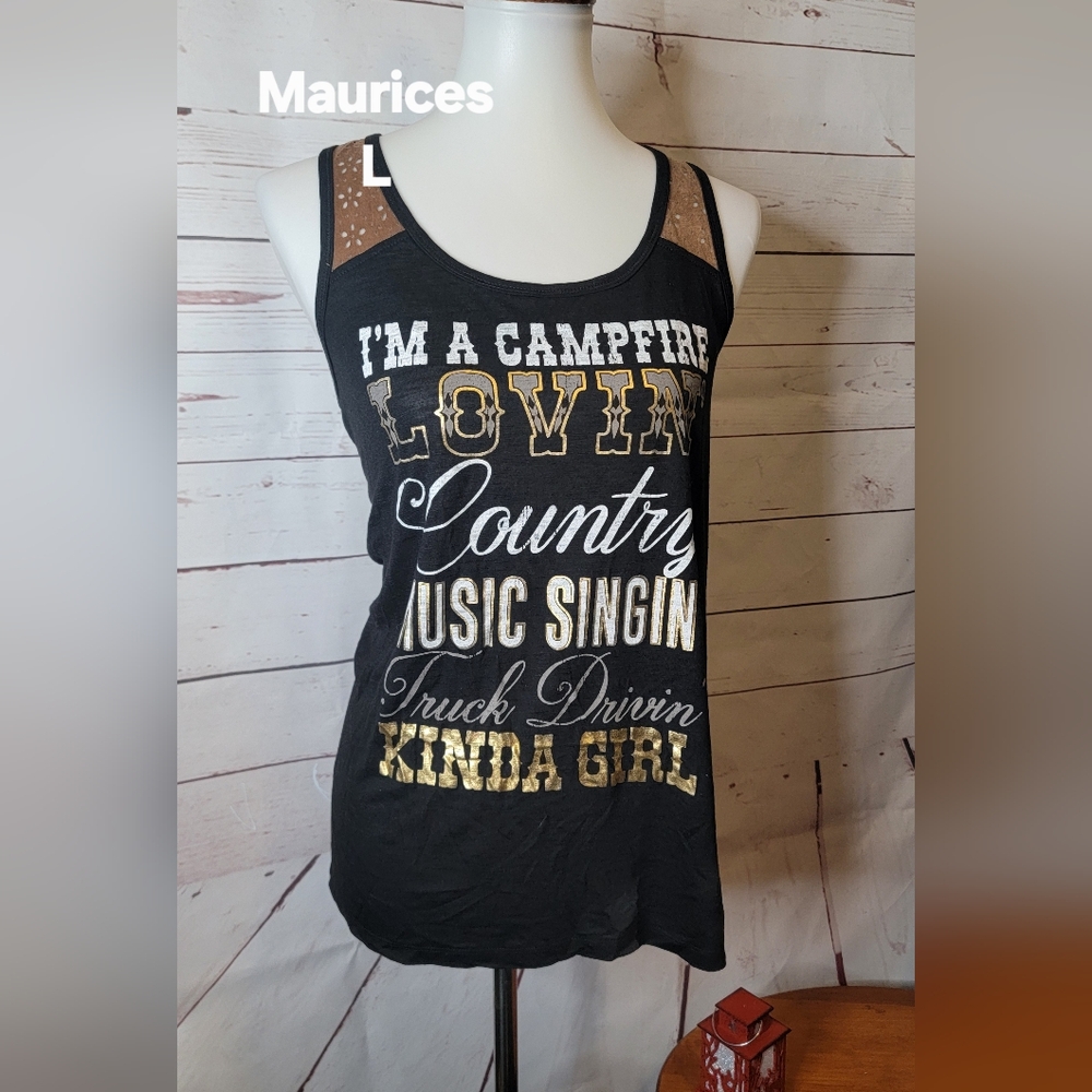 Maurices Black Graphic Tank Top